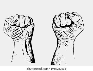 Fist Silhouette Vector Isolated On White Stock Vector (Royalty Free) 1985280536 | Shutterstock