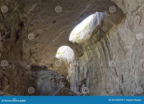 Prohodna Cave Known As God`s Eyes, Bulgaria Stock Photo - Image of background, environment ...