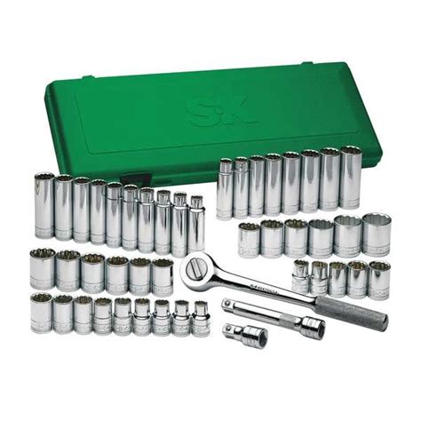 Sk Professional Tools 4147 $504.90 1/2 in Drive Socket Set, Metric, SAE, 47 pcs | Zoro.com