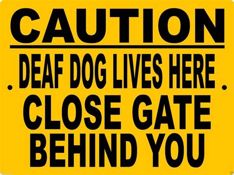 Deaf dog aluminum dog signs cddlh1 | Dog signs, Deaf dog, Signs