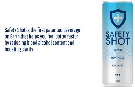 First Patented Detox Beverage Product Launch for Reducing Blood Alcohol Content: Safety Shot ...