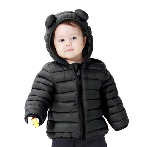 CECORC Baby/Toddler Winter Puffer Jacket Baby Winter Solid Hooded Coat ...