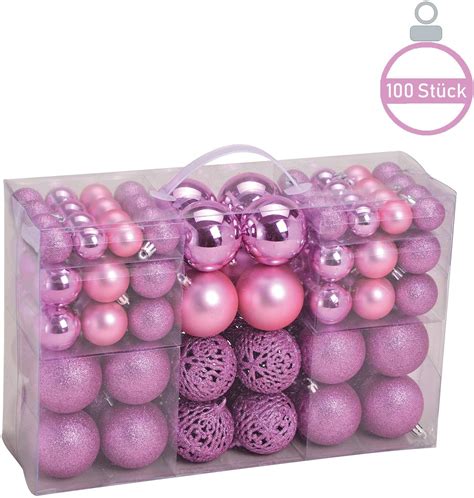 100 Pack Christmas Tree Ornaments Set Mini Shatterproof Holiday Ornaments Balls for Christmas ...