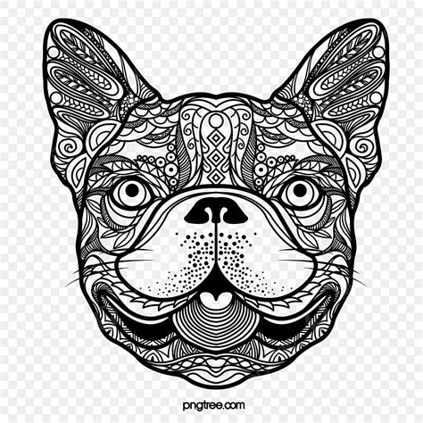 Hand Drawn French Bulldog Dog Zentangle Style Pattern, Dog Drawing, Bulldog Drawing, Bull ...