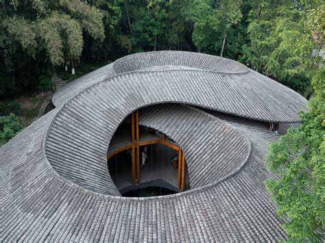 Ceramic Tiles Overlay an Infinity-Shaped Roof at a Bamboo Pavilion in ...