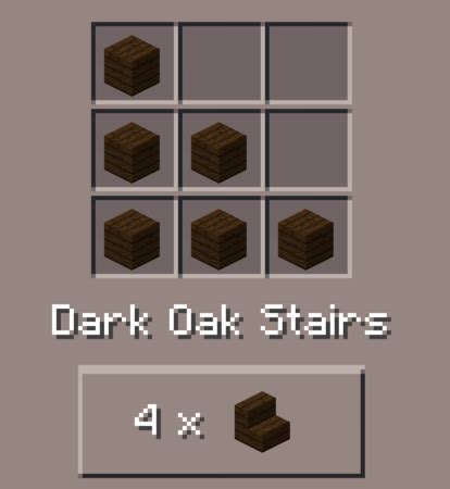 Dark Oak Stairs: Minecraft Pocket Edition: CanTeach