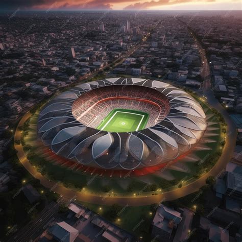 Premium AI Image | Beautiful aerial view of stadium background wallpaper