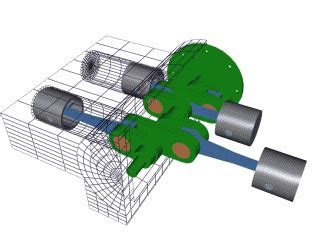 Mechanical Engineering: 4-Cylinder Boxer Engine Animation