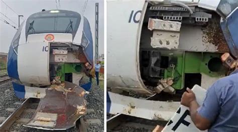 Vande Bharat Express Train Accident again on friday by cow collision spb 94