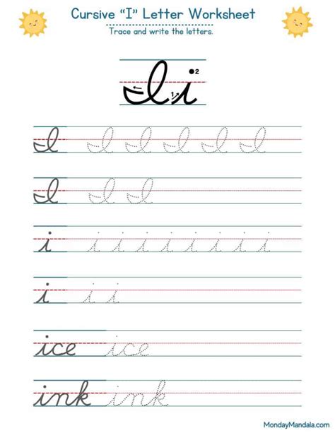 10 Cursive I Worksheets (Free Letter Writing Printables)