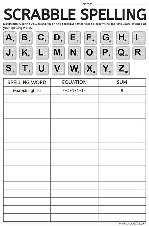 Scrabble Spelling Word Game for Use With Any Word List