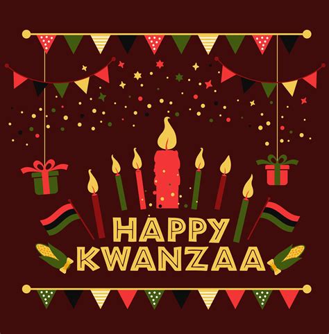 Banner for Kwanzaa with traditional colored and candles 1811177 Vector ...