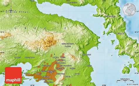 Physical Map of Marathón