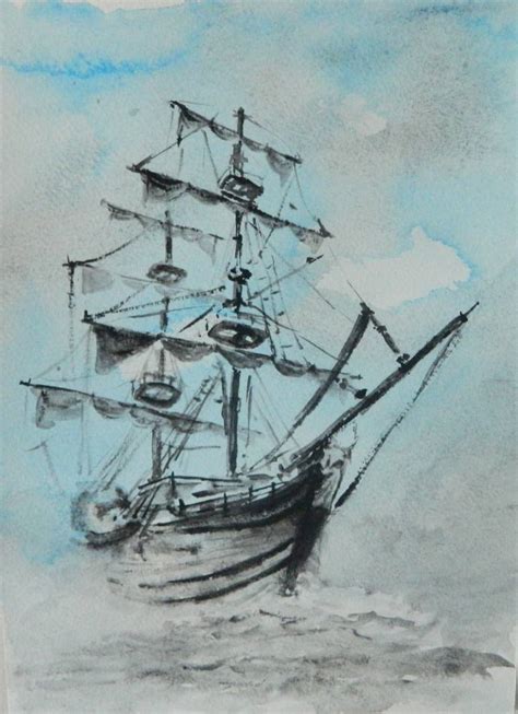 Pirate Ship Painting by Irena Mladenova | Saatchi Art