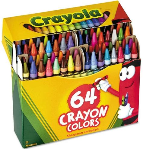 Buy 64 Crayons Per Box, Classic Colors, Built In Sharpener, Crayons For ...