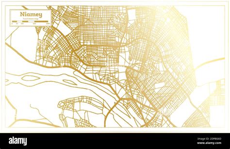 Niamey Niger City Map in Retro Style in Golden Color. Outline Map ...