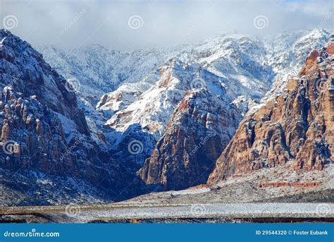 Winter in Red Rock Canyon Near Las Vegas. Nevada. Stock Photo - Image ...