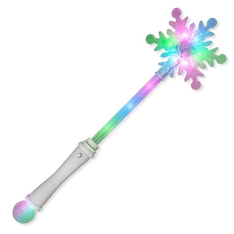 White Super Star Princess Magic Wand Snowflake Shining Scepter Flash Stick Fairy Magic Wand With ...