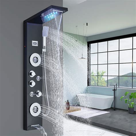 Buy FCOTEEU Multi-Function Shower Panel with Temperature Display,LED ...