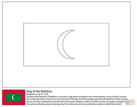 Flag of Maldives coloring page | Free Printable Coloring Pages Flag Coloring Pages, Free ...