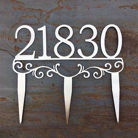 Custom Metal Address Stakes | Yard Address | House Number Yard Sign ...