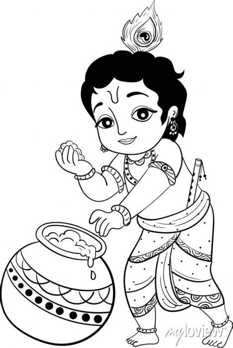 Krishna Clipart Black And White