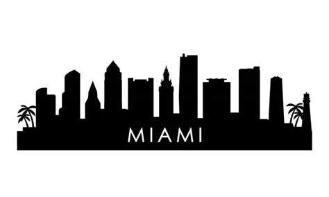 Miami Skyline Silhouette Clip Art