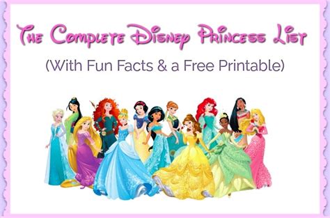 Name Lists Of Disney Princesses For decades walt disney films have ...