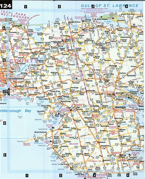 Highway map of Eastern P.E.I. Prince Edward Island Canada road cities towns