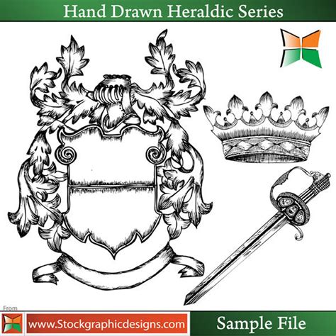 Hand Drawn Heraldic Vector by Stockgraphicdesigns on DeviantArt