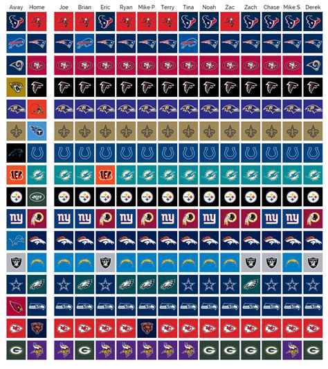 Nfl Pick Em Week 16 Printable