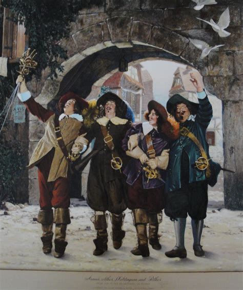 Lejaren A Hiller Three Musketeers oil painting 1937 reworking of famous pen and ink from 1894 ...