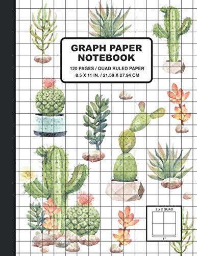 Graph Paper Notebook: 2x2 Quad Ruled 2 Squares per inch | Grid Paper Notebook for Math and ...