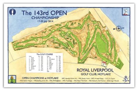 Signed 2014 Open Championship Course Map of Royal Liverpool Golf Club (Hoylake) in 2022 | Open ...