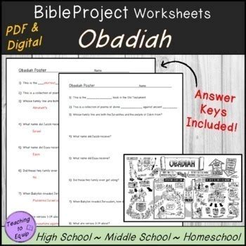 The Book of Obadiah Bible Summary Activity by Teaching to Equip | TPT