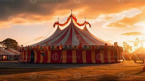 Circus tent, carnival tent at the amusement park. Generative Ai ...