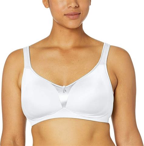 Olga WHITE Signature Support Wire-Free 2 Ply Satin Bra, US 42DD, UK 42DD - Bras & Bra Sets