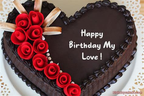 Write Name On The Most Romantic Heart Birthday Cake