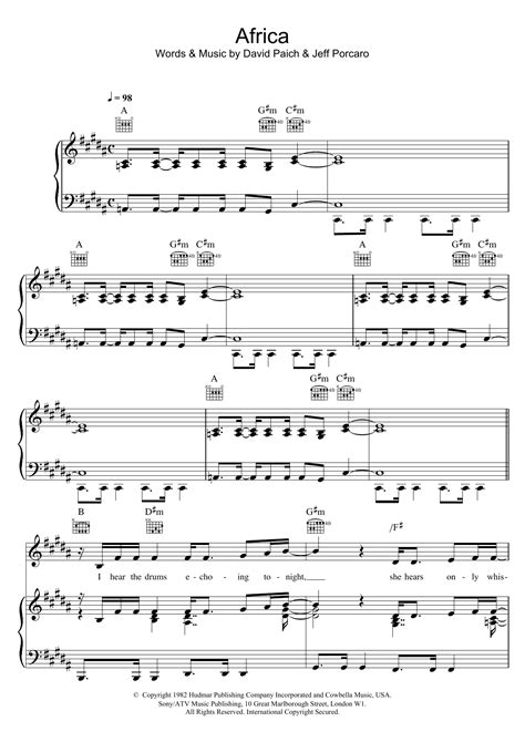 Toto - Africa at Stanton's Sheet Music