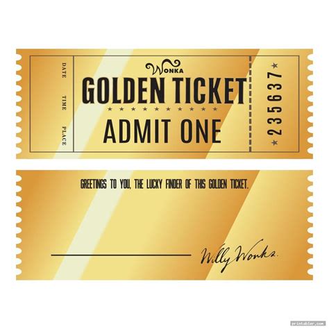 retro editable printable wonka golden ticket in 2022 | Golden ticket ...