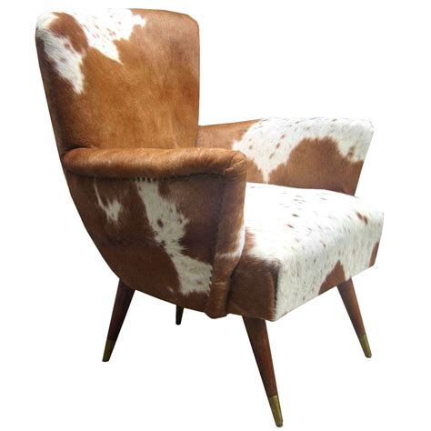 FurnitureCharming Pair Of Modernist Italian Cowhide Chairs At Stdibs ...