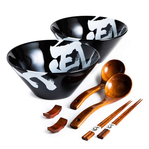 BICETTO Ceramic Ramen Bowl Set, Japanese Large Ramen Bowls with ...