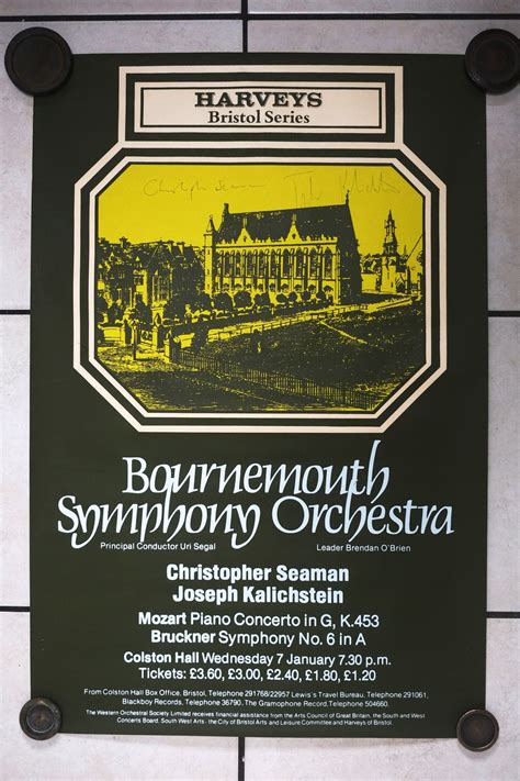 Vintage Bournemouth Symphony Orchestra Classical Concert Signed Poster ...