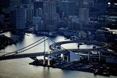 Tokyo Rainbow Bridge Aerial View Photograph by Vladimir Zakharov - Fine Art America