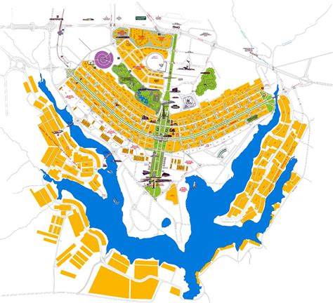 Large map of Brasilia city | Brasilia | Brazil | South America ...