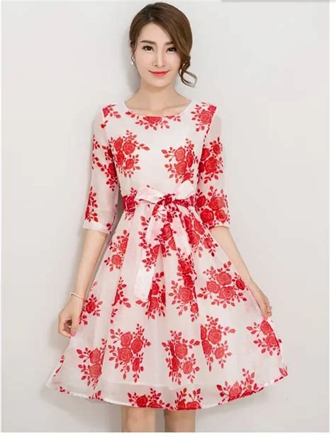 2016 New women's fashion Korean design printing dresses girls casual slim sexy summer style lady ...