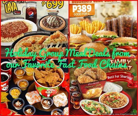 Holiday Group Meal Deals from our Favorite Fast Food Chains