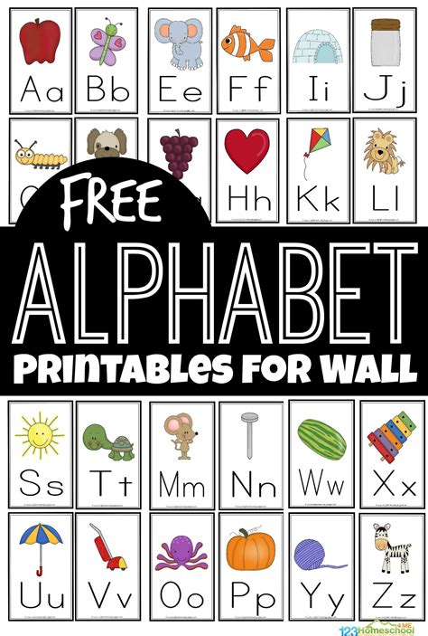 FREE Alphabet Flashcards and Printables for Wall