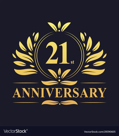 21st anniversary logo 21 years design Royalty Free Vector