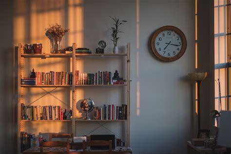 bookshelf shelves wooden and house 4k HD Wallpaper